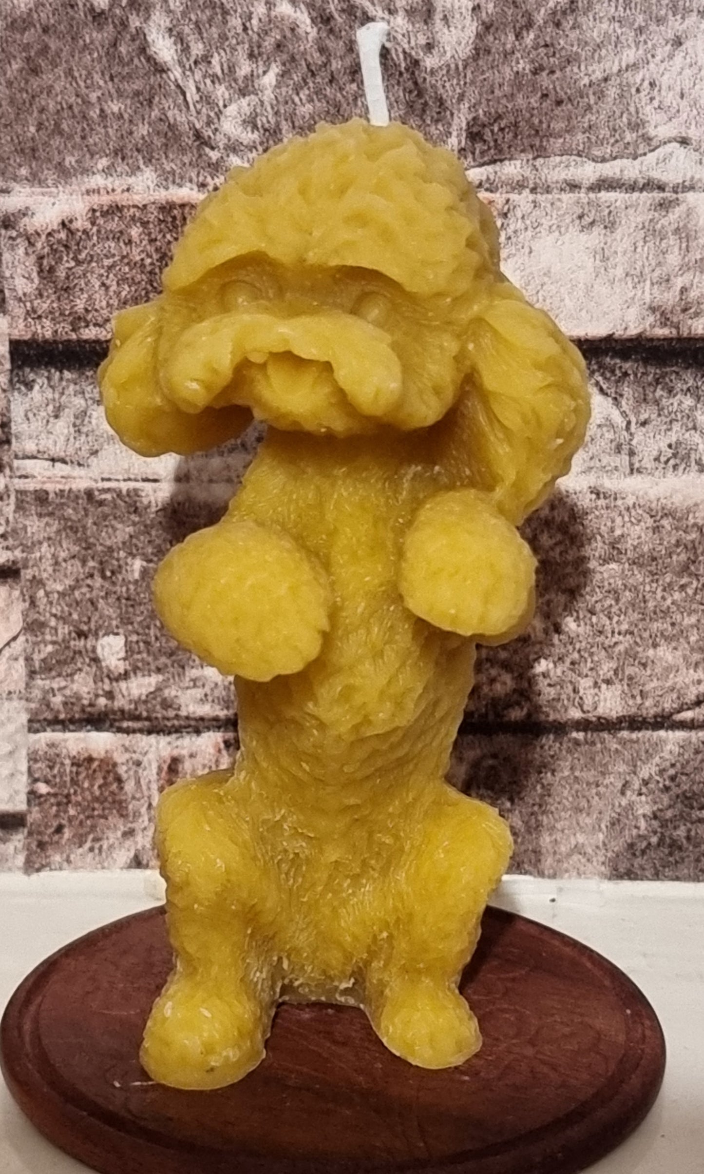 Natural Bee Wax handmade candle- Poodle