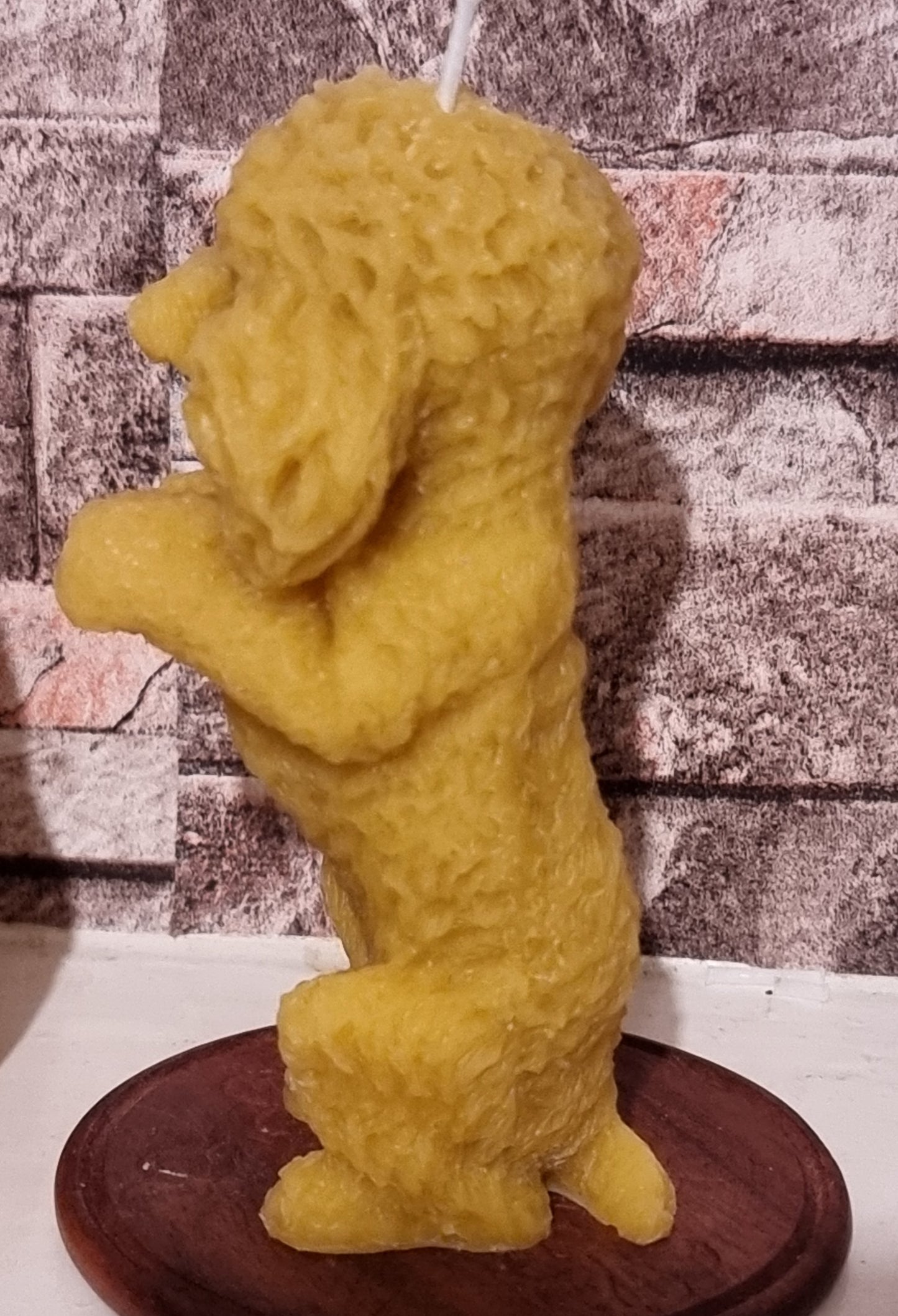 Natural Bee Wax handmade candle- Poodle